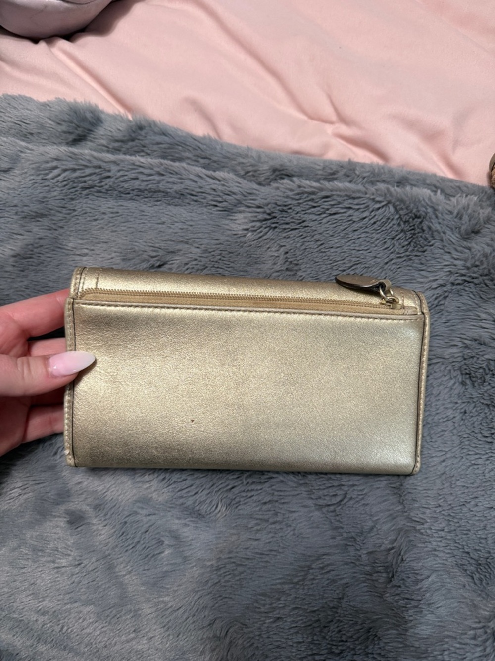 Coach Straw Tote with Metallic Silver Trim and Matching Wallet - Picture 4 of 7